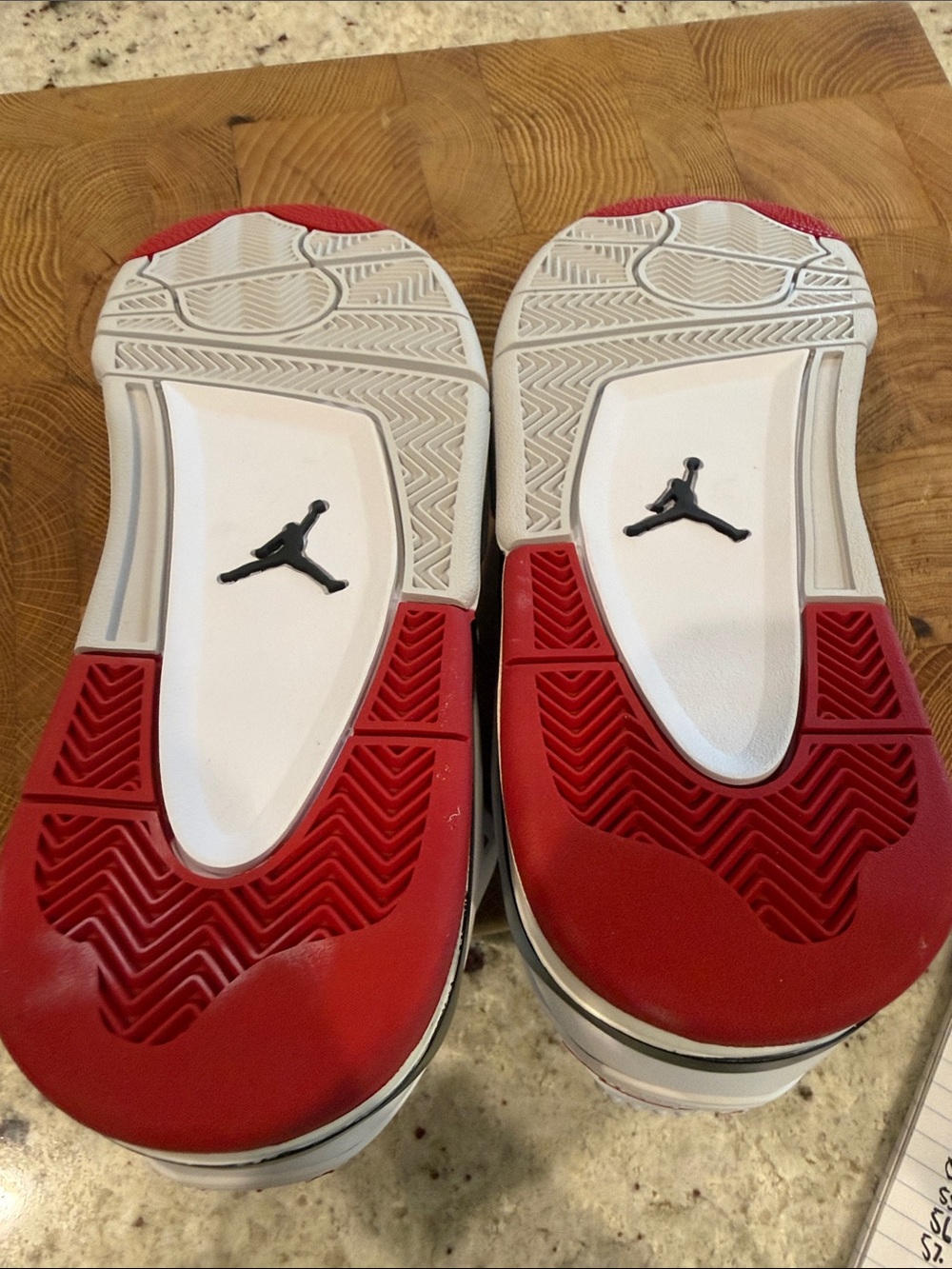 Men's Nike Air Jordan’s White and Black Low-Top Sneakers with Red Accent - Picture 4 of 4